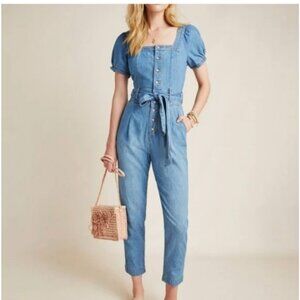 Pilcro and the Letterpress by Anthropologie Denim Jumpsuit with Belt